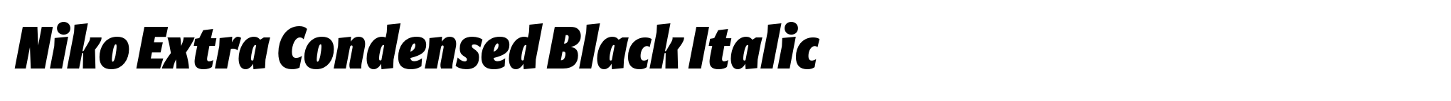 Niko Extra Condensed Black Italic image